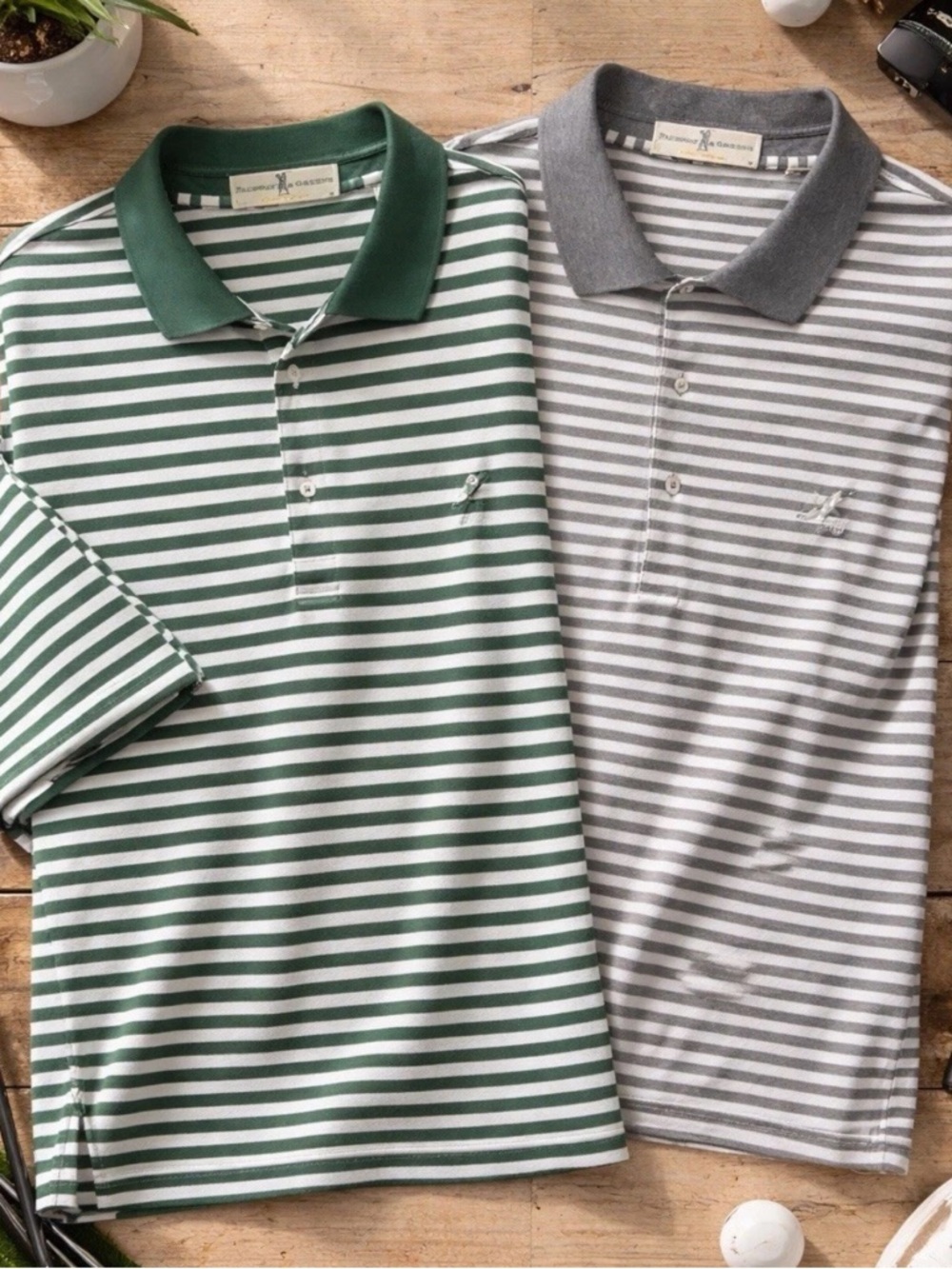 Fairway & Greene Cotton Polo Shirt‎ Lot Men's XXL Striped Golf Casual Resort